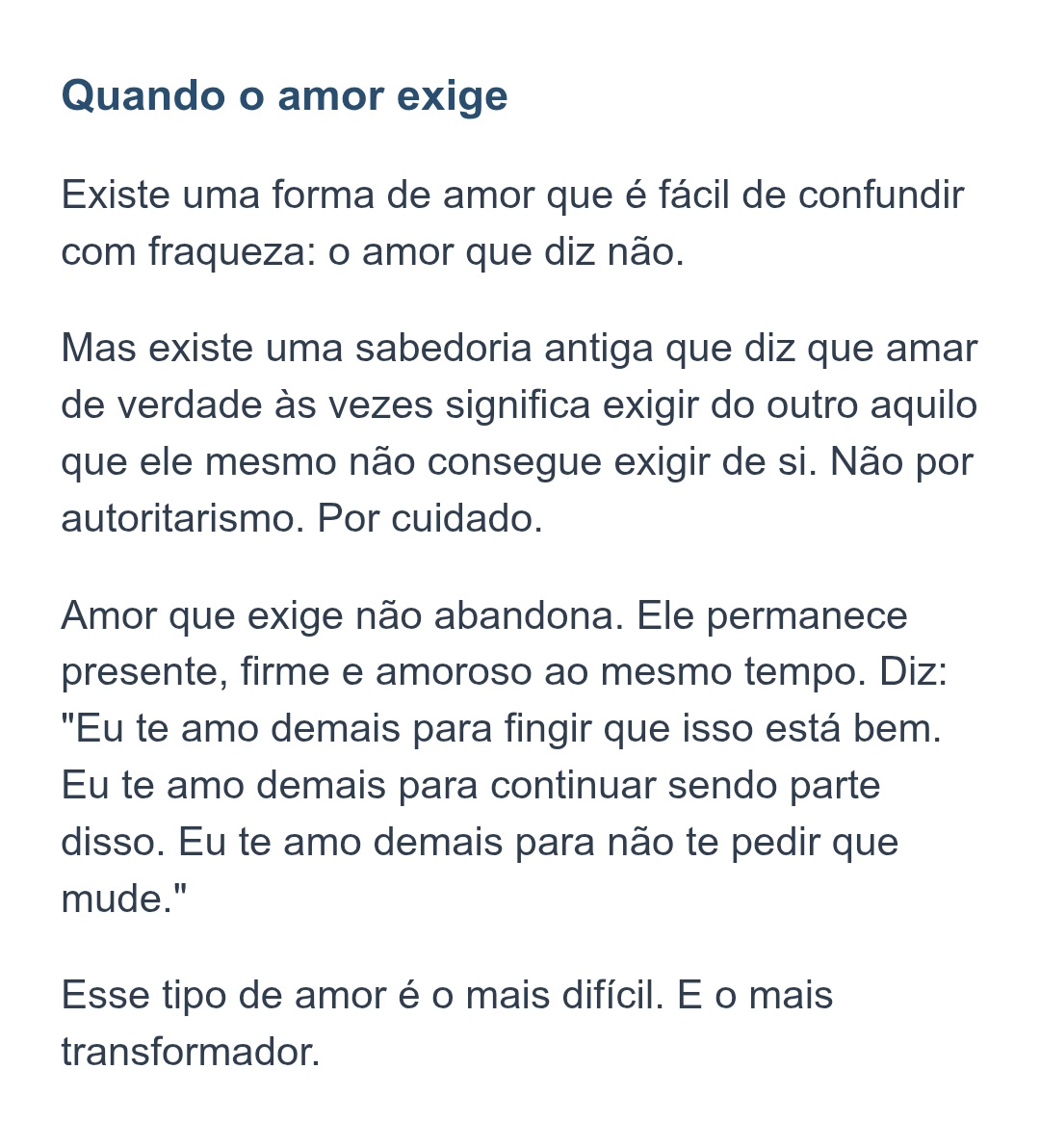 Quando alguém que você ama se perde.