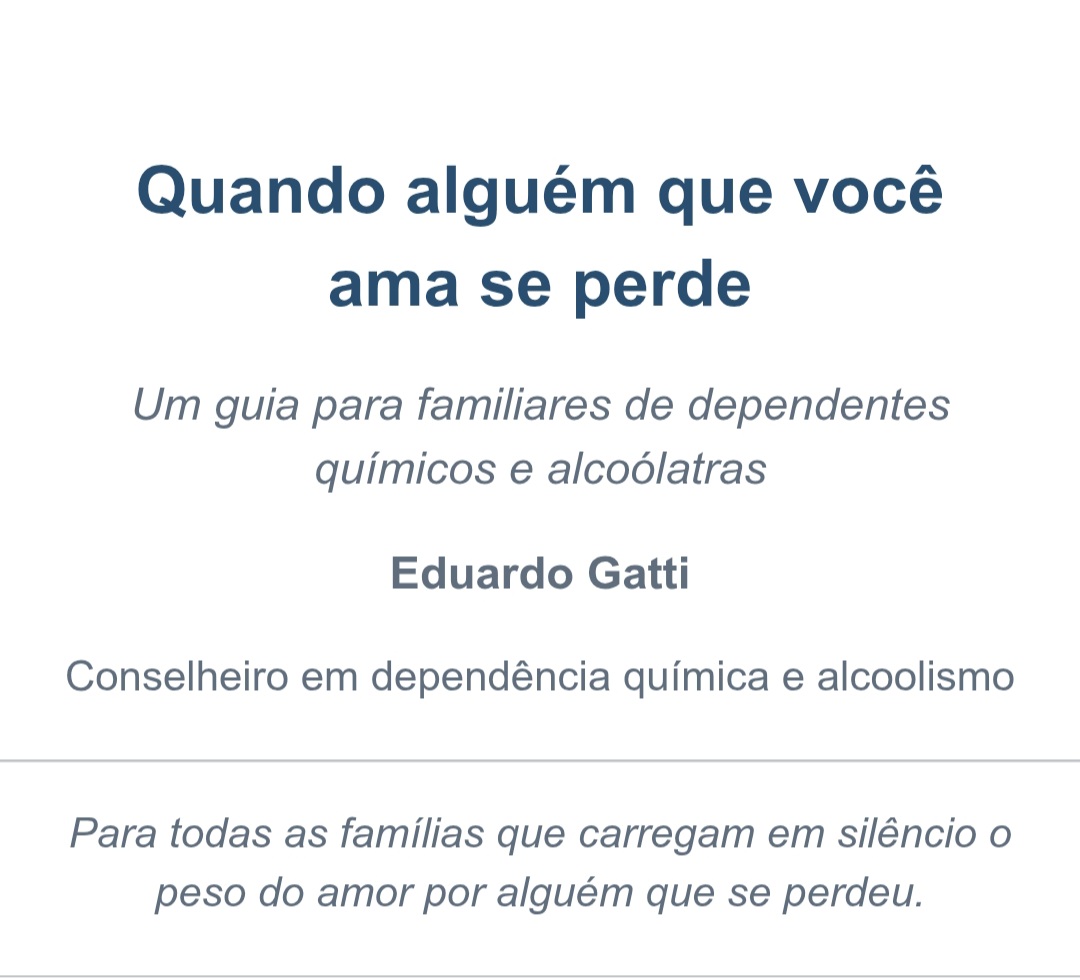 Quando alguém que você ama se perde.